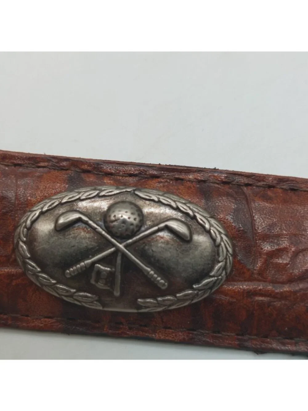 Golf Classic Brown Imported Italian Leather Golf Belt Size 42